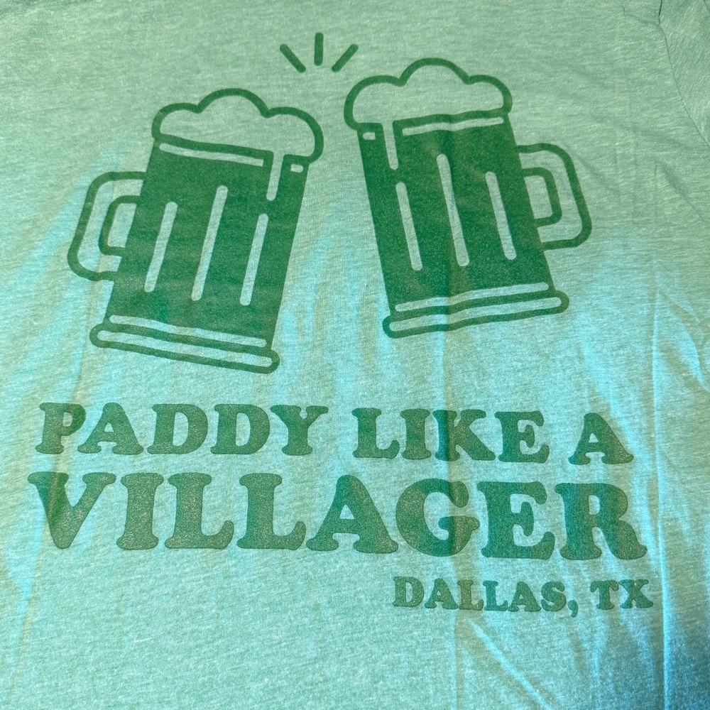 Vintage inspired 2022 issue St Paddy’s Day shirt from The Village in Dallas, TX